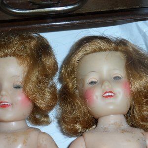 2 vintage shirley temple vinyl dolls for restoration